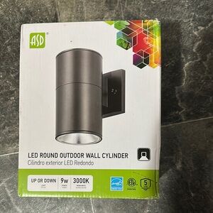 LED Round Outdoor Wall Cylinder Light - Gray